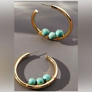 NWT Anthropologie Embellished Hoop Earrings